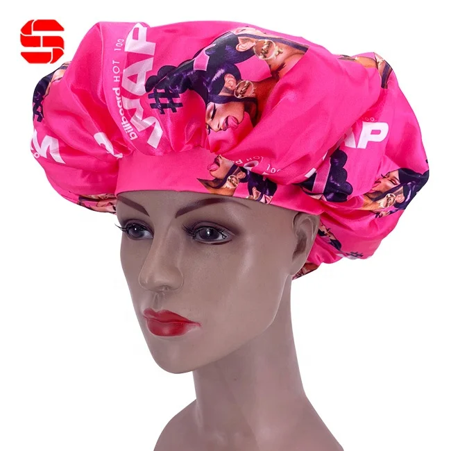Wholesale Designer Hair Bonnets Custom Logo Silk Night Cap and Bag