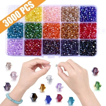 Wholesale Crystal Lampwork Glass Beads Color Bicone Diy 4 Mm Jewelry Making Beads Crystal Beads Glass