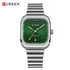 Silver Case Green Dial
