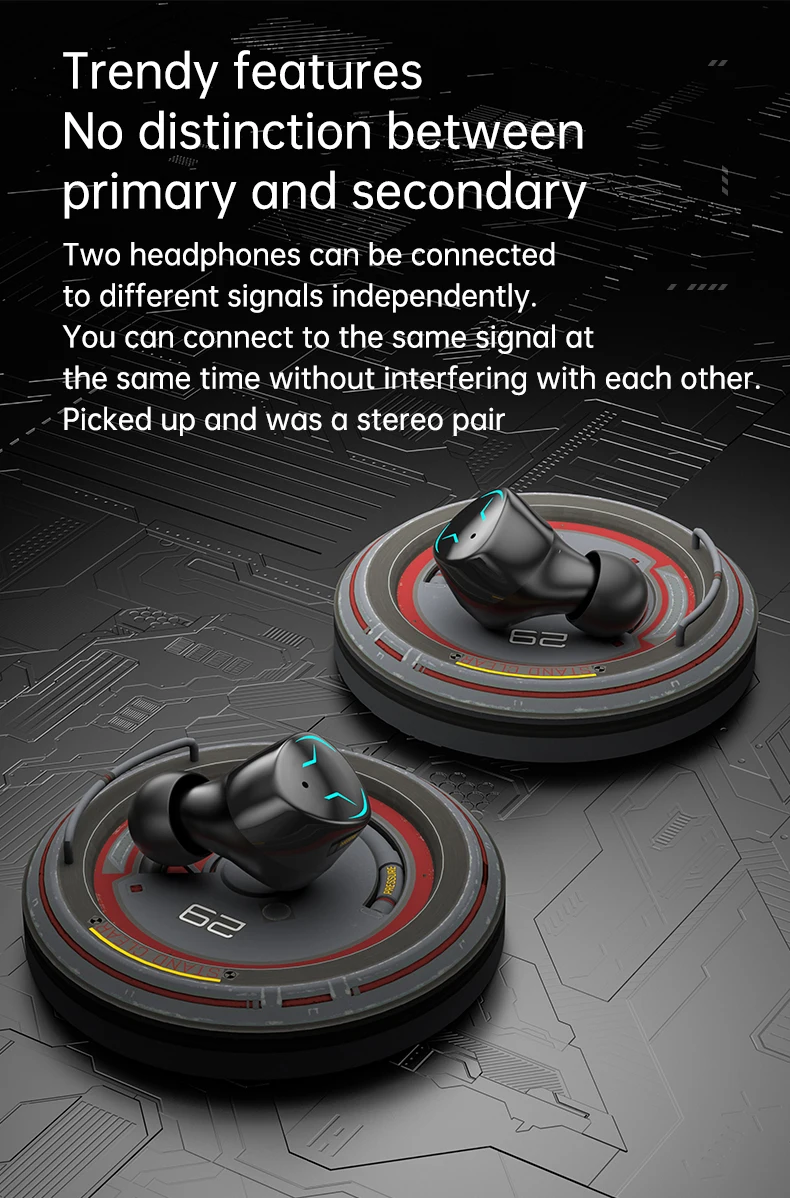 2024 New Gaming Wireless Earbuds GQ-11 LED Power Bank Earphone Fashion Design In-ear Earbuds GQ-11