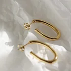 Earrings Stud Moge Jewelry Fashion Earrings Trend 2022 Screw Back Ear Rings U Shaped Oval Stainless Steel Stud Earrings Women