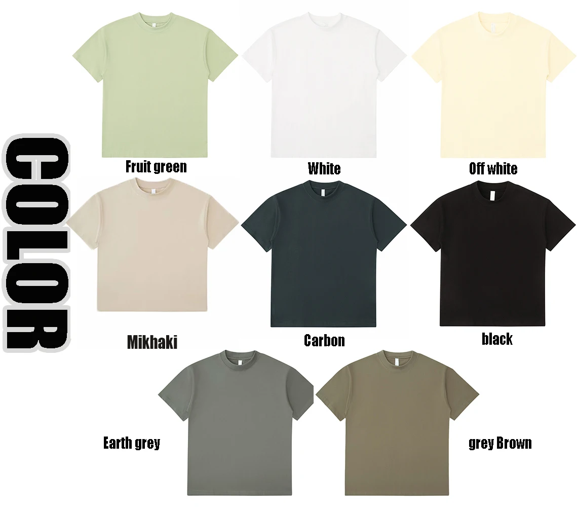 Custom Streetwear Men White Heavyweight Tshirt Boxy Fit Thick Collar