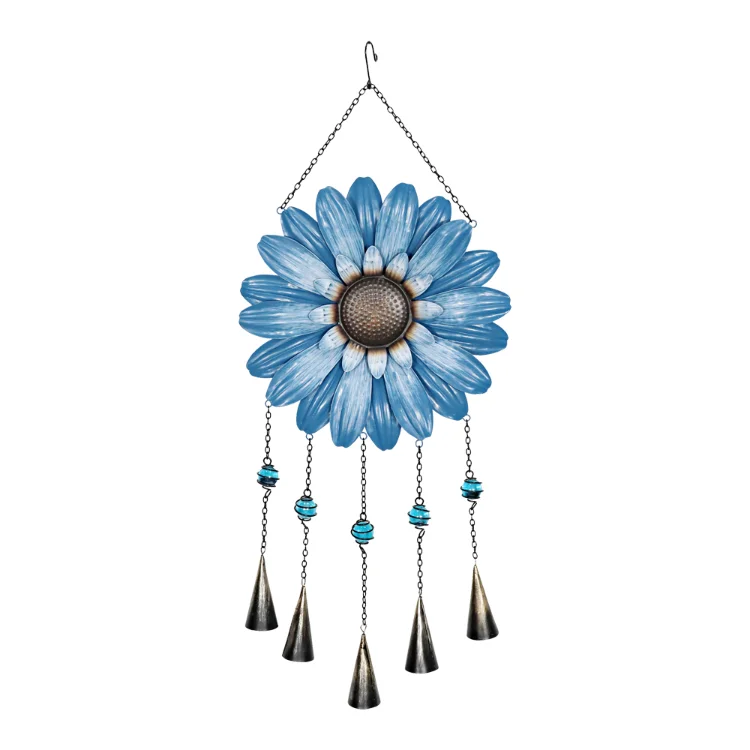  Large Outdoor  Wind Chimes   Flower Shape 3d Metal Wind Spinner