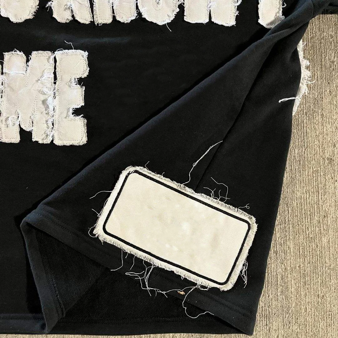 Custom Boxy Cropped Acid Wash Distressed Embroidery Applique Patch Sun Faded Vintage T-shirt for Men