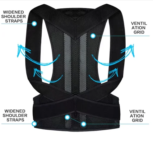 Fully Adjustable Back Posture Corrector Back Clavicle Support Belt for Men and Women Brace Corrector De Postura