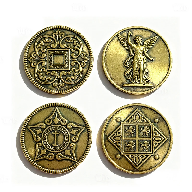 Moeda de Desafio de Luxo em Liga de Zinco, Metal Dourado, Gravada, Personalizada, com Esmalte Macio, Moeda Lembrança de Dupla Zona, Moeda de Coleção