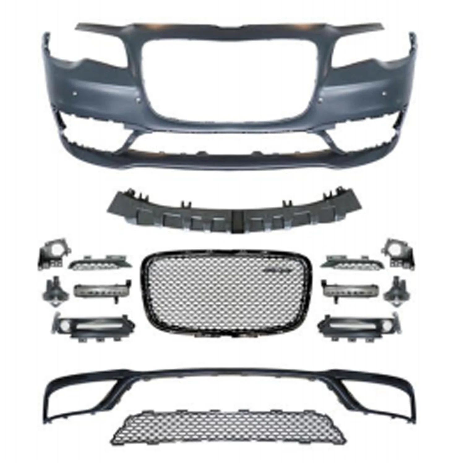 SRT Style Front Bumper With Fog Lamp DRL Day Running Light Sensor Hole