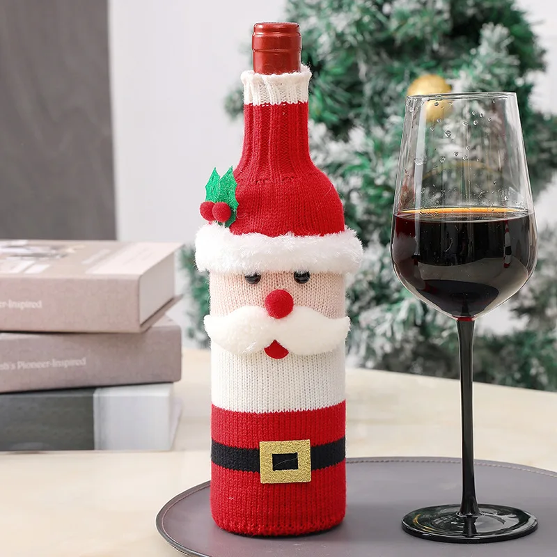 Knitting Wine Bottle Set Champagne Bottle Set Christmas Decorations