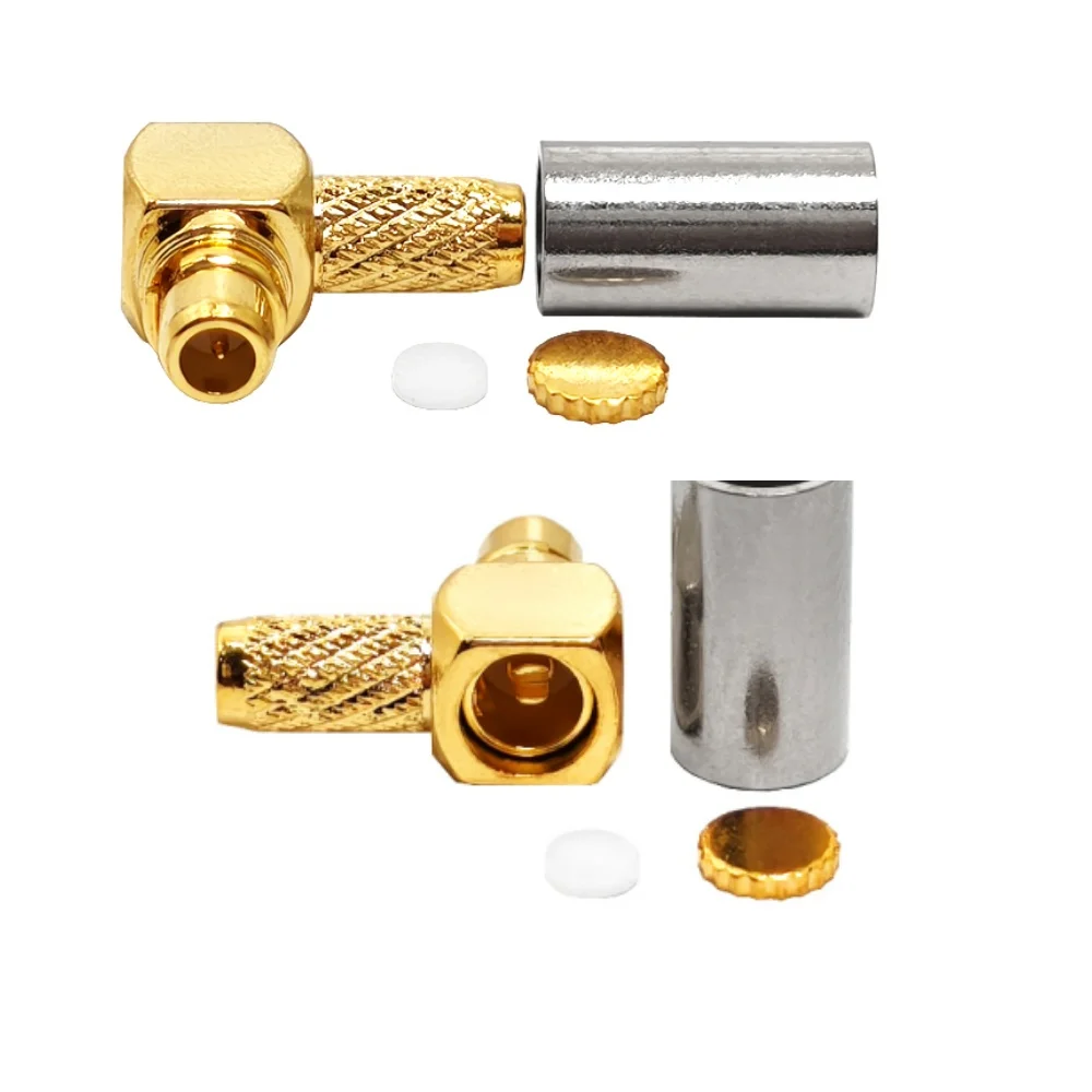 MMCX Male Right Angle Crimp for RG316 RG174 Cable RF Coaxial Connector Antenna Wire Electrical