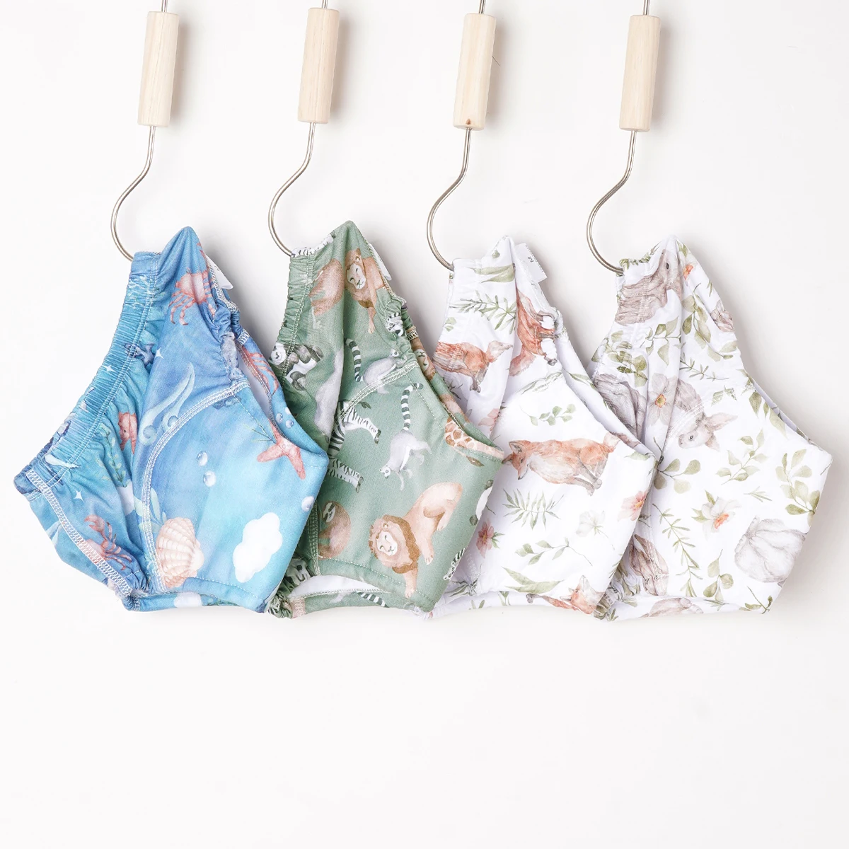  Absorbent Washable Polyester Printed Toddler Pants Baby Potty Training Diaper Underwear for Baby