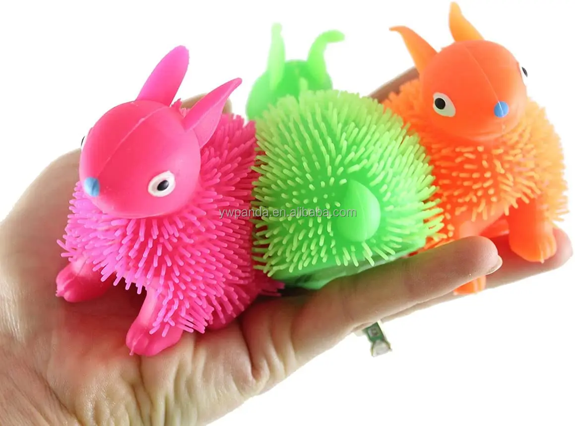4pcs Squishy Bunny, Flash Light Bunny Squeeze Ball, Stress Relief