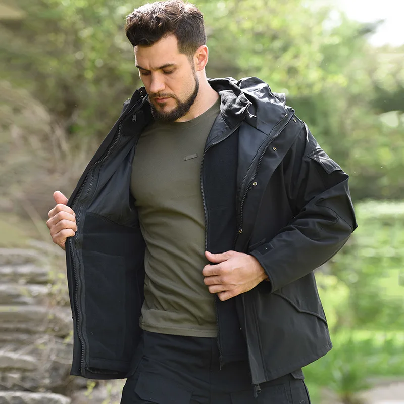 Jinteng Warm and Windproof Two-piece Set Hiking Autumn Winter Jacket Tactical Camouflage Fleece Jacket