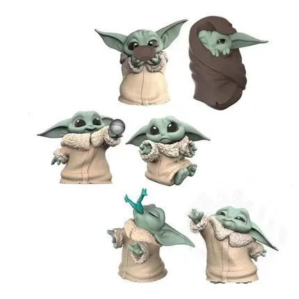 6 Pack Resin toy Figure Collection The Child Yoda Doll action figure Baby Yoda mold Ball Toy Figure Gift Holiday