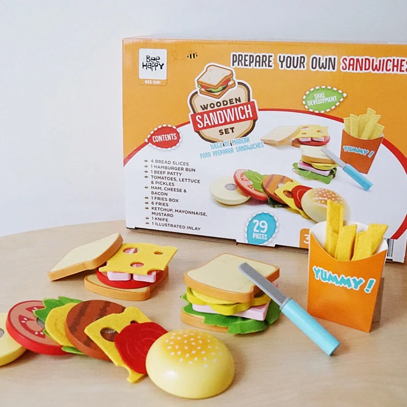 Wooden Play Food Role Pretend French Fries Child Kids Wood Kitchen Preschool Toy 