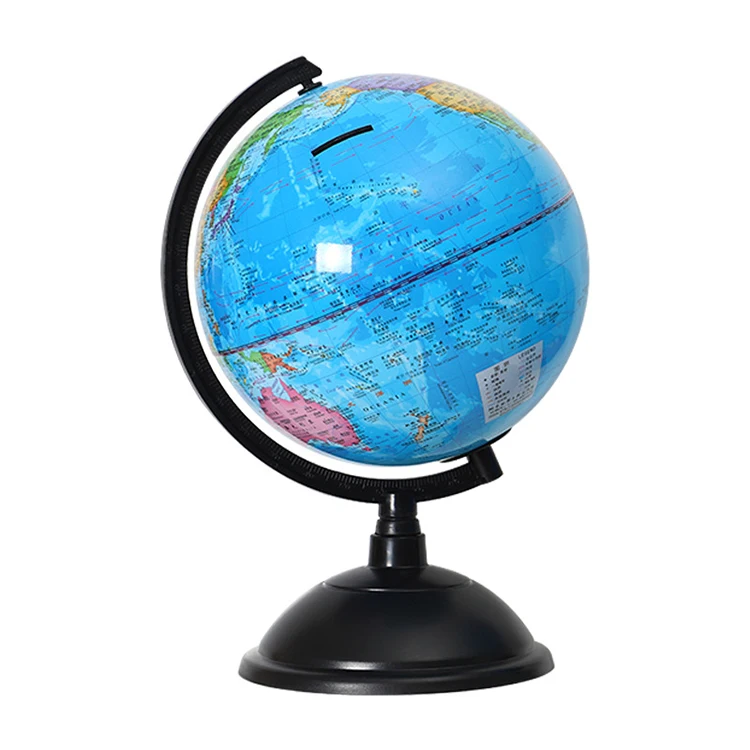Small Rotating Earth Geography World Globe Moneybox Bank 