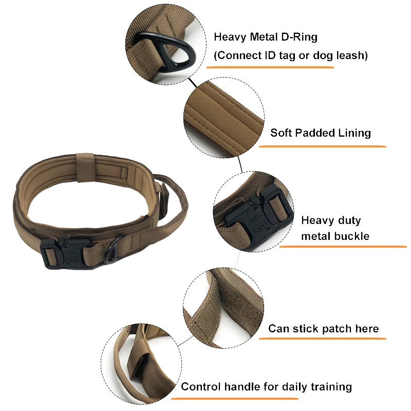 New Design Tactical Collar Dog Belt Tactical Nylon Pet Collar Prevent