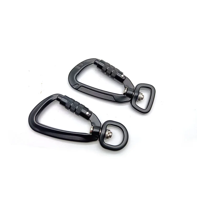 5KN/12KN 360 Swivel Rotating Self-Locking Carabiner Outdoor Camping Hiking Hanging Keychain Dog Leash Rotating Carabiner Hook