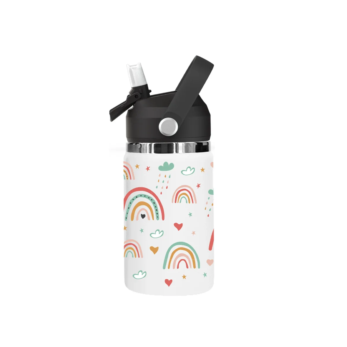 School Water Bottle 500ml Vacuum Flask Big Mouth for Double-wall 304 Stainless Steel Durable Leakproof BPA Free 12-24hr