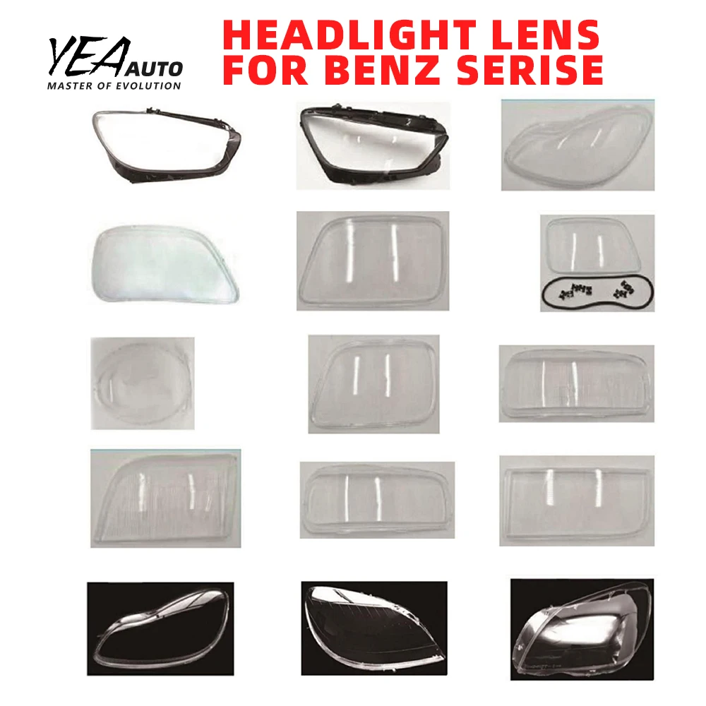 product car headlight glass lampshade cover lens for mercedes benz w203 w204 w205 w212 w213 w220 w222 w117 lens cover housing back base-36