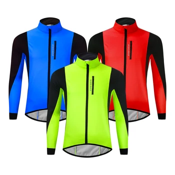WOSAWE Cycling Bike Jackets for Men Women Winter Thermal Running Jacket Windproof Breathable Reflective Softshell Windbreaker