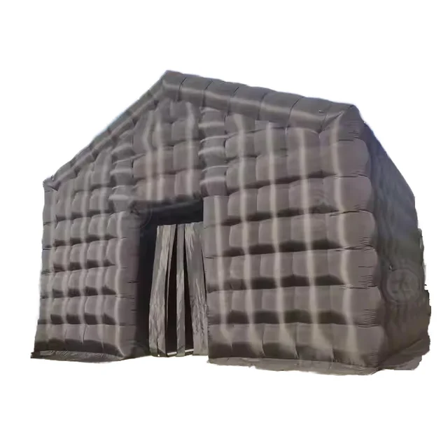 Black Inflatable Disco Cube Tent Portable Inflatable Party Tent for Nightclub, Birthday, School Events and Backyard Parties