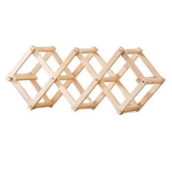 Creative Wooden Storage Rack Multi-bottle Installation Rack for Living Room Ornaments Wine Display Rack for Dining Room