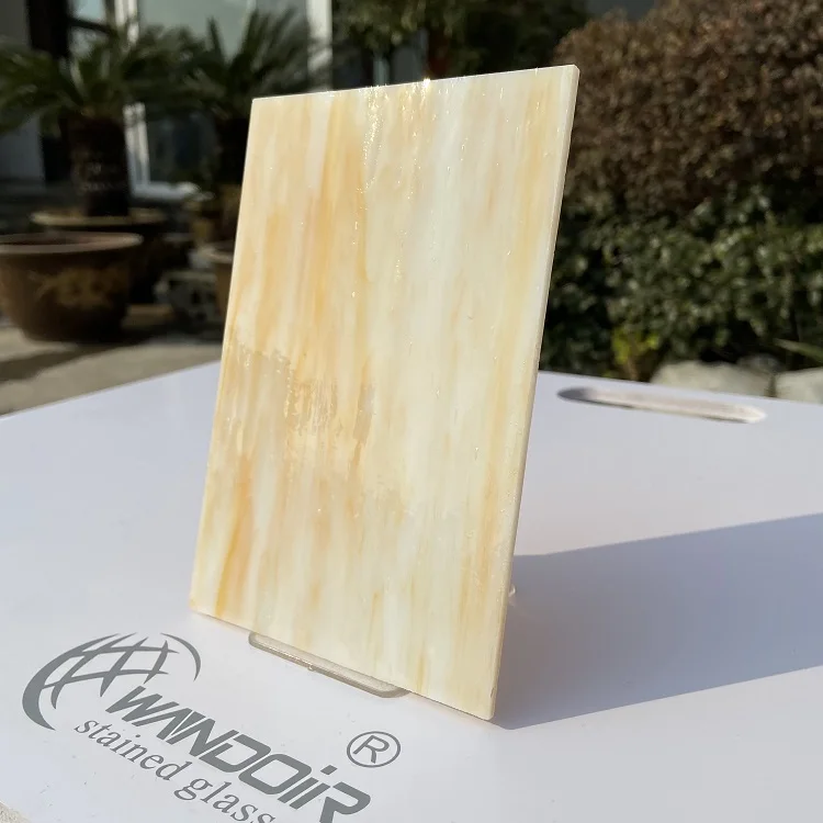 Wanda Factory Art Decorative Painting Glass 3mm Light Orange Opaque