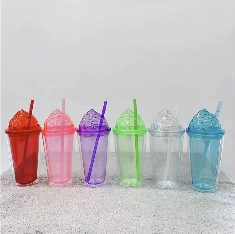 Wholesale Double Wall Plastic Cone Insulated Acrylic Summer Cups Ice Cream  Top Tumbler with Lids and Straws - China Plastic Cone Insulated Acrylic  Summer Cups and Tumbler price