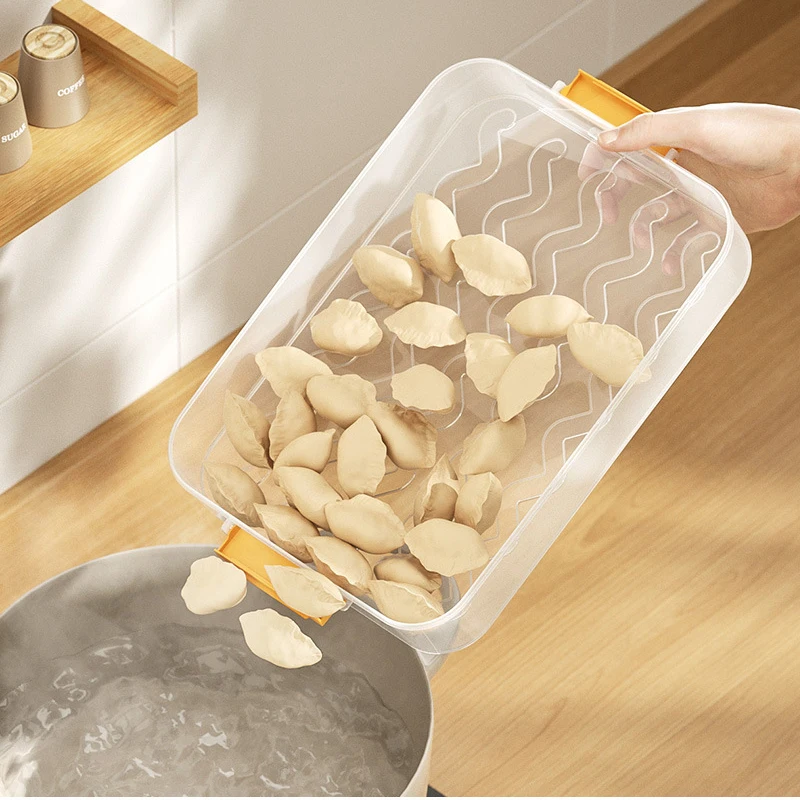 Household Refrigerator Frozen Dumpling Box Transparent Large Capacity ...