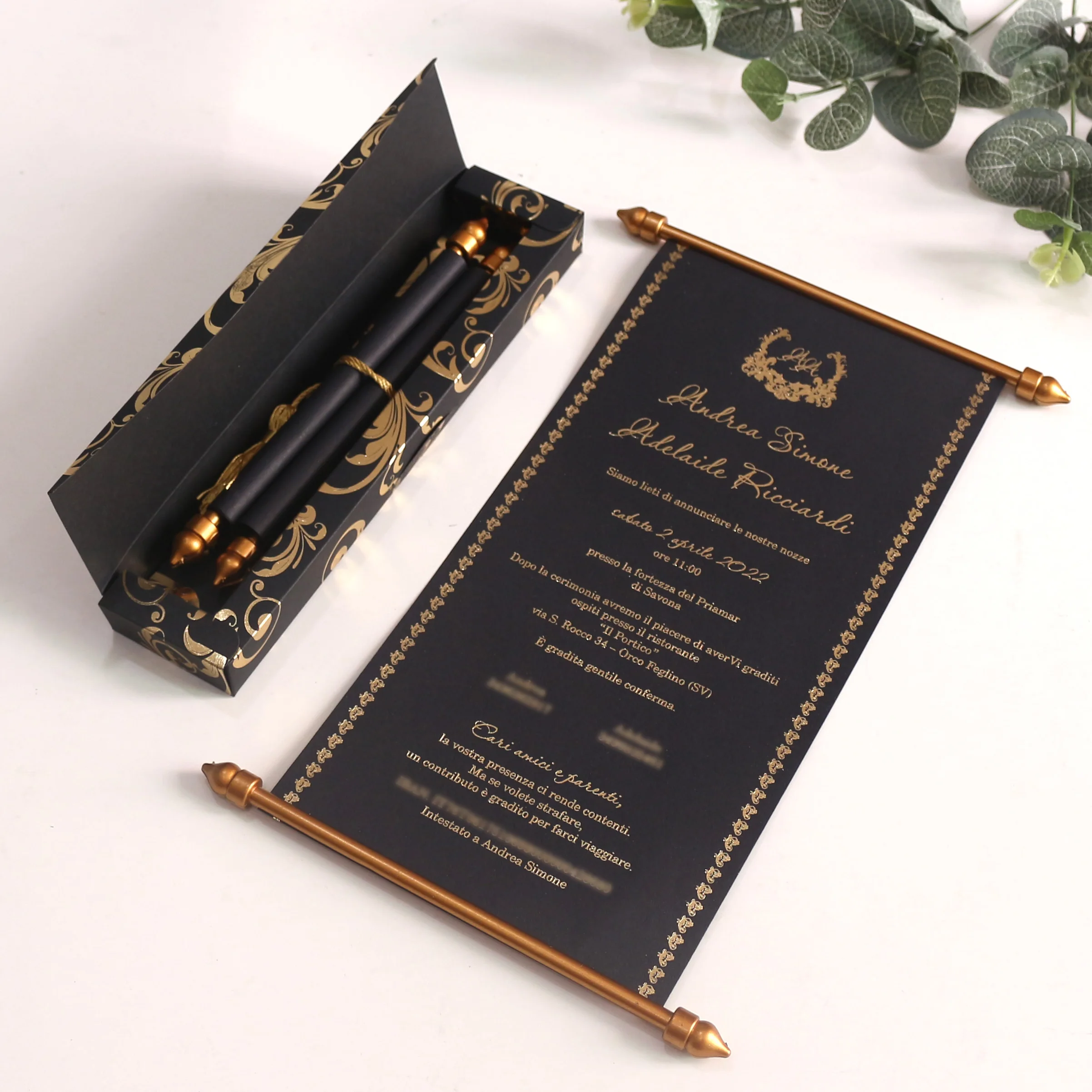 100pcs Ocean Theme Wedding Invitation Scroll Invitations with