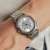 Bracelet en acier gris argenté