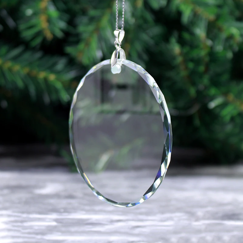 decorative round crystal glass blank christmas