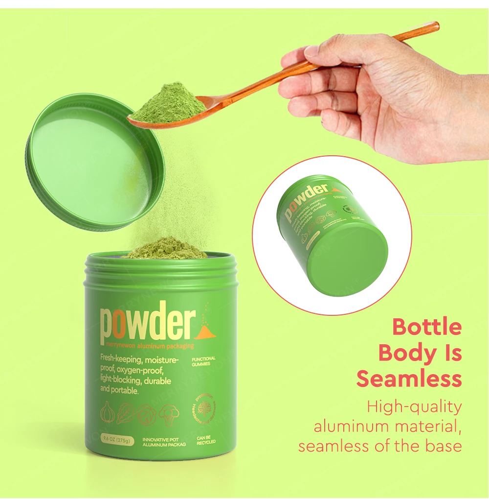 250ml-500ml Capacity Metal Packing Tin Containers 30g-150g Aluminum Packaging Tins for Coffee Matcha Powder Tea Milk Snacks