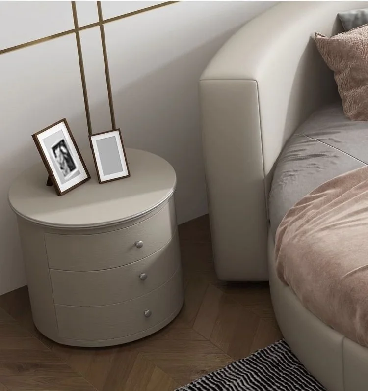 Simple Design Round Beds King and Queen Size Fabric Double Modern Luxury Round Bed Adults for Home Hotel Bedroom Furniture