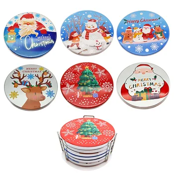 Wholesale Eco Friendly Christmas Decoration Ceramic Coaster Sublimation Custom Coasters For Drinks