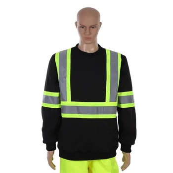 Custom Mechanic High Visibility Long Sleeve Safety Rescue Reflective Hi Vis Work Shirts Construction Workwear Sweatshirts