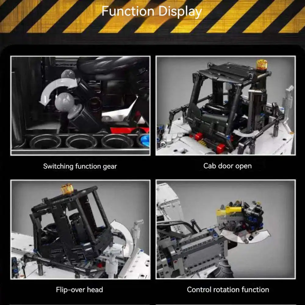 Mould King 17029 Technical Engineering RC Container Truck With Scissor Fork Lift Model Truck Building Block Kids Educational Toy