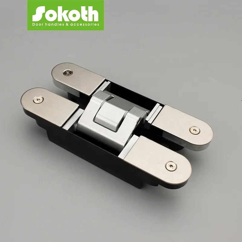 Hot Sell Zinc Alloy Black 3D Adjustable Concealed and Hidden Door Hinge Heavy Duty Invisible Door Hinges
