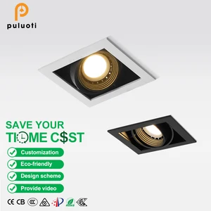 PULUOTI Modern 5W 8W 10W LED Spotlights Anti-Glare MR16/GU10 Aluminum Recessed Ceiling Downlights with 10 Years Warranty White