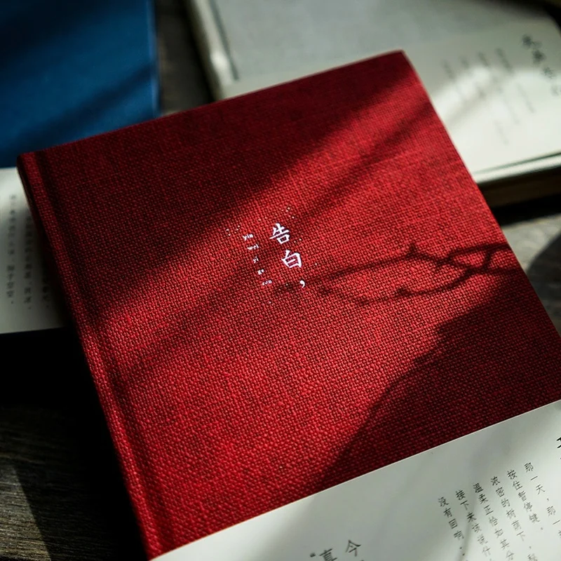 Factory Customized Printed Black Blue Red Linen Fabric Notebook Journal for Promotion Office Cloth Diary With Silver Gold Logo