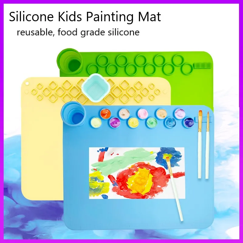 reusable kids children silicone painting mat