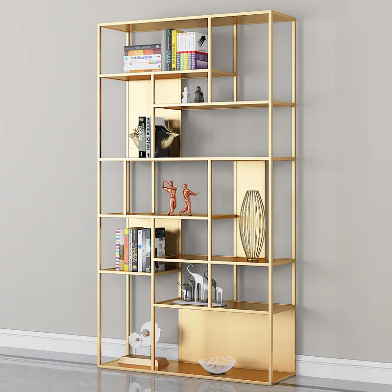 LN-1908 Горячая продажа! Дешевая цена сделано в Фошань золотистый с металлической оправой, прозрачные стеклянные Творческий книжный шкаф для кабинет