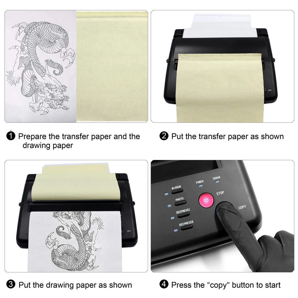 Top Quality Pro Tattoo Tool Drawing Design Tattoo Thermal Stencil Maker  Copier Tattoo Transfer Machine Printer Transfer Paper,Thermal copier  Supplies