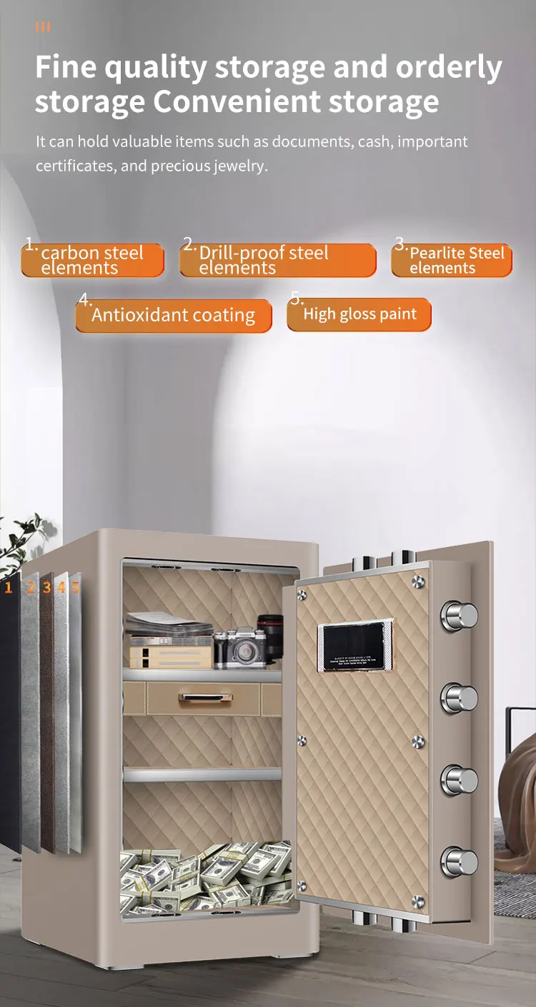 CEQSAFE Completed Steel Strong Box with Fingerprint for Office Hotel Home Safety Box with Password Wifi details