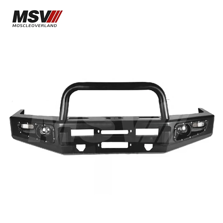 B Style Steel Front Bumper Bull Bar For 1984-1996 Land Cruiser 70 ...