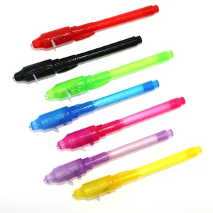 Hot Selling  Fashion Magical spy Pen Secret Message Agent Invisible Ink Pen with Uv Pen for Kid