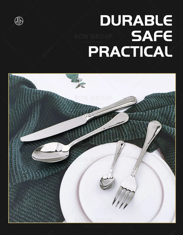 Wholesale High Quality Polished Spoon Fork Luxury Utensil Wedding Flatware Silver Knife Cutlery Set Stainless Steel