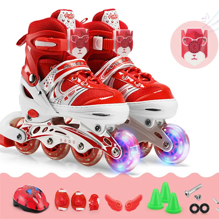 High Quality Kids Skate Shoes Flashing Skate Shoes Set Adjustable Inline Roller Skate Shoes