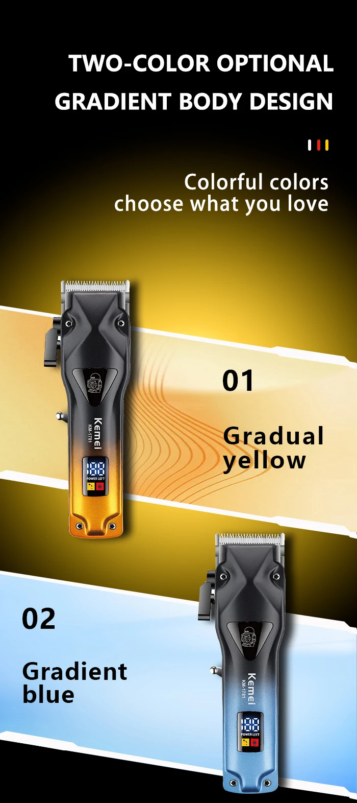 Kemei KM-1781 Professional Rechargeable Hair Trimmer description image 4