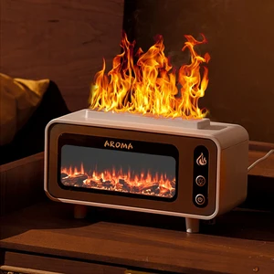 Wholesale Customized 3D Flame Aroma Diffuser Home Essentials Room Yoga Humidifier Fire Fragrant Essential Oil for Hotels Cars